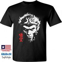 Gambar Kaos Keren Karakter Wukong Hitam Siluet Kera Sakti Baju Biru Pria Dewasa Combed - Hitam, S dari Grandy Art undefined 1 Tokopedia