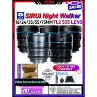 Gambar ZG007 SIRUI Night Walker 16mm 24mm 35mm 55mm 75mm T1.2 S35 Cine Lens APS-C Large For Sony E Fuji X Canon RF M4/3 sirui Nightwalker dari Gees Thinker undefined 1 Tokopedia