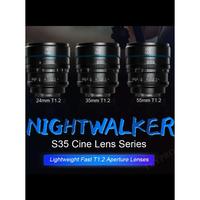 Gambar ZG007 SIRUI Night Walker 16mm 24mm 35mm 55mm 75mm T1.2 S35 Cine Lens APS-C Large For Sony E Fuji X Canon RF M4/3 sirui Nightwalker dari Gees Thinker undefined 3 Tokopedia