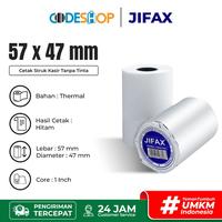 Gambar Kertas Thermal Jifax 57 x 47 mm Roll Printer Struk Kasir 58mm dari Codeshop Indonesia undefined 1 Tokopedia