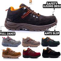 Gambar Sepatu Safety Hiking Outdoor Anti Slip Full Jahit Original Geneva Low - Cokelat, 39 dari trimutiastore undefined 1 Tokopedia