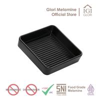 Gambar Melamine - GLORI - 442 Tempat Daging 3cm - Sukiyaki Sashimi Sushi Steak DImsum - Hitam, 1 Lusin (12pcs) dari Glori Melamine undefined 1 Tokopedia