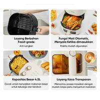 Gambar Gaabor Air Fryer Low Watt 800W 4.5L Touch Screen Serbaguna Anti Lengket Kaca Transparan AF-45T01A Digital Touchscreen | AF-45M01A Kenop Ganda Airfryer - AF-45T01A dari MurahTech undefined 3 Tokopedia