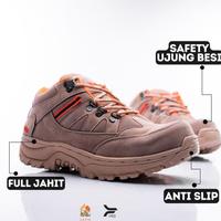 Gambar Sepatu Safety Hiking Outdoor Anti Slip Full Jahit Original Geneva Low - Cokelat, 39 dari trimutiastore undefined 4 Tokopedia