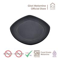 Gambar Melamine - GLORI - P2408 Piring Ceper Segi-4 Ulir 8 Inch - Nasi Goreng Ramesan Mie Goreng - Hitam, 1 Lusin (12pcs) dari Glori Melamine undefined 1 Tokopedia