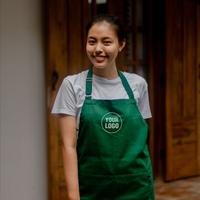 Gambar Apron Klasik + Custom Bordir Logo - Hitam dari Risum Uniform undefined 4 Tokopedia