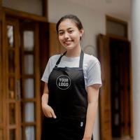Gambar Apron Klasik + Custom Bordir Logo - Hitam dari Risum Uniform undefined 5 Tokopedia