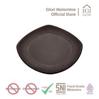 Gambar Piring Makan Persegi Ulir 10 Inch Premium Doff (G2401HTM) - Hitam - Cokelat dari Glori Melamine undefined 2 Tokopedia
