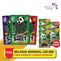Gambar Norigo / Snack Nori Giant Sheet 1 DUS isi 5 PACK / Snack Rumput Laut 38.4g - Original dari Java Super Food Malang undefined 1 Tokopedia