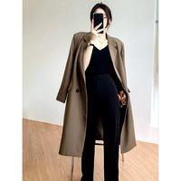 Gambar Blazer Wanita Korean Style (To Trench Coat) - Cokelat, S dari Eonni Knitwear undefined 3 Tokopedia