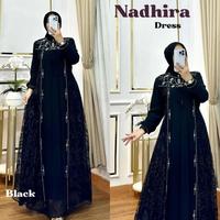 Gambar Gamis Pesta Mewah Elegant Nadhira Maxy BL Bahan Kain Ceruty Babydoll Full Puring Mix Brukat Aplikasi Swarovski Size M L XL XXL Busana Muslim Kekinian Viral Dress Kondangan Elegant Outfit Wanita Terbaru Warna Hitam / Birel / Blue / Dusty / Sage - Black, M dari Siput_Store. undefined 2 Tokopedia