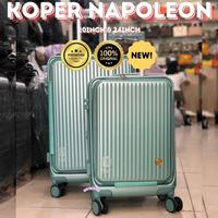 Gambar [SIAP KIRIM] KOPER NAPOLEON FRONTLOAD 20INCH 24INCH ORIGINAL 100% FIBER ABS PC DOUBLE ZIPPER TSA LOCK EXPANDABLE - Abu, 20 inci dari Toko Sentosa Official undefined 1 Tokopedia