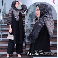 Gambar Arzeta #3 One Set 3 In 1 Hitam Setelan Pants Tunik Hijab LD 110 Airflow Mix Voal Premium Realpict Original Fit XXL - Hitam dari Hijab Syarqho undefined 1 Tokopedia