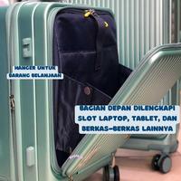 Gambar [SIAP KIRIM] KOPER NAPOLEON FRONTLOAD 20INCH 24INCH ORIGINAL 100% FIBER ABS PC DOUBLE ZIPPER TSA LOCK EXPANDABLE - Abu, 20 inci dari Toko Sentosa Official undefined 5 Tokopedia