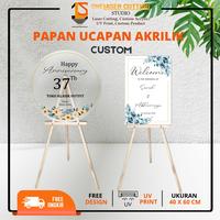 Gambar Papan Ucapan Akrilik Custom Acrylic Wellcome Sign Wedding Grand Opening Lamaran Papan Nama Dekorasi - 1, Putih dari Laser Cutting Studio undefined 5 Tokopedia