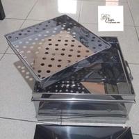 Gambar klakat kukusan kotak stainless 30 32 35 40 45 cm (GRAB/GOSEND INSTANT) - 45x45 cm dari STOREE ARTOMORO undefined 2 Tokopedia