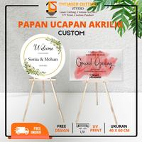 Gambar Papan Ucapan Akrilik Custom Acrylic Wellcome Sign Wedding Grand Opening Lamaran Papan Nama Dekorasi - 1, Putih dari Laser Cutting Studio undefined 3 Tokopedia