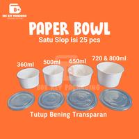 Gambar [isi 25 pcs] MURAH PAPER BOWL/MANGKUK KERTAS + TUTUP - 360ml, Bowl saja dari Bos Rey Packaging undefined 1 Tokopedia