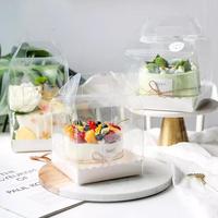 Gambar GROSIR 25 pcs- Gable Box Mika Transparan Mini Ulang Tahun Dus Box Kotak Kue Chiffon Bolu Tart Souvenir Korean Cake - 13 x 13 x 11cm dari WIJAYA 62 STORE undefined 2 Tokopedia