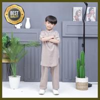 Gambar baju koko anak laki laki setelan umur 5 - 12 tahun muslim anak kurta best quality - Broken white, M (5-6 Tahun) dari Shulha Mall undefined 4 Tokopedia