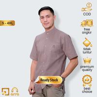 Gambar Baju Koko Pria Dewasa Lengan Pendek Terbaru Model Polos Series Daud Kemko Original Arra Muslim Oxford Denim Kerah Shanghai - Maroon, S dari Injection Project undefined 1 Tokopedia