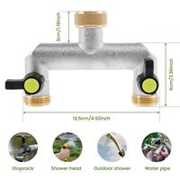 Gambar 3/4 Inch 2 Way Hose Splitter Zinc Alloy Garden Hose Splitter Rustproof Hose Connector Splitter for Outdoor Gardening Lawn Care dari High Living undefined 3 Tokopedia