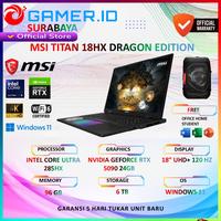 Gambar Laptop Gaming MSI Titan 18HX Dragon Edition Norse Myth Intel Core Ultra 9 285HX GeForce RtX 5090 24G RAM 96 GB SSD 6TB Windows 11 + Officce Home Student 18" Inch UHD+ MiniLED 120 Hz - W11, Unit Only  dari Gamer ID Surabaya undefined 1 Tokopedia
