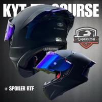 Gambar Helm full face KYT TT Course solid Black doff paket ganteng visor iridium - Bk Gls V Hitam, XL dari Kompashelmet undefined 1 Tokopedia