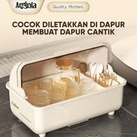 Gambar Angola Rak Gelas / Rak Piring Tertutup C30 Tempat Penyimpanan Sendok / Garpu / Mangkuk - Cream dari MiraMart_ undefined 2 Tokopedia