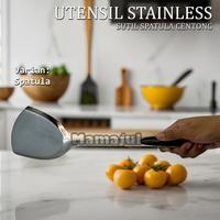 Gambar Sutil Susuk Spatula Tebal Stainless Fry Skimmer Panjang 33cm - Centong Sup dari Mamajul Kitchenwares undefined 1 Tokopedia