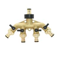Gambar 3/4 inch Thread Garden Tap 2/4-Way Brass Hose Splitter Y-Type Watering Garden Hose Connector Nipple For Outdoor Tap and Faucet dari Uranus Garage undefined 5 Tokopedia