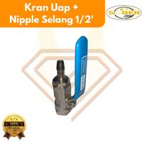 Gambar Ball Valve Sankyo 1/2" SS 316 Kran Sparepart Boiler Setrika Uap - Kran + Nepel dari Workshop Permata Shanum undefined 3 Tokopedia