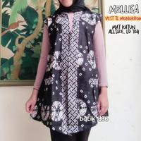 Gambar VEST BATIK KATUN WANITA JUMBO ROMPI MONOKROM HITAM PUTIH TANPA LENGAN MURAH dari Selaras harmoni batik undefined 3 Tokopedia