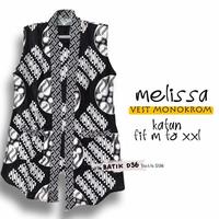 Gambar VEST BATIK KATUN WANITA JUMBO ROMPI MONOKROM HITAM PUTIH TANPA LENGAN MURAH dari Selaras harmoni batik undefined 1 Tokopedia