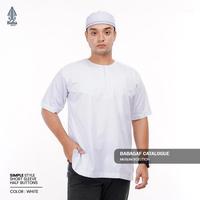 Gambar Baju Koko Mesir Babagaf Lengan Pendek Tanpa Kerah Santri Pria - Putih, S dari TERRELLESTORE undefined 4 Tokopedia