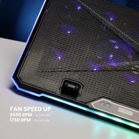 Gambar Rexus Breeze B165 Cooling Pad with 14 High Speed Fans for Laptop  up to 17" 17 inch Cooler Fan dengan 14 Kipas Pendingin Notebook with RGB Adjustable Height and Phone Holder Computer dari Click & Go Tokopedia undefined 3 Tokopedia