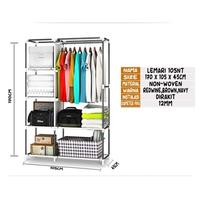 Gambar Goup Lemari Pakaian 2 Sisi Seaguna Rak Baju Kain Lemari Susun Rak Besi Minimalis Aesthetic Elegan Premium Terbaru dari bualanstorej undefined 5 Tokopedia