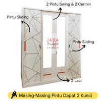 Gambar Lemari Pakaian Besi Sliding 4 Pintu Lemari Baju Sliding Steel Wardrobe dari Java Chairs Grosir undefined 3 Tokopedia
