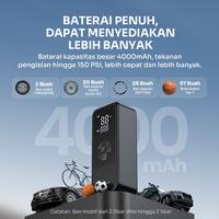 Gambar ROBOT Inflator Pompa Ban Mobil/Truk/Motor/Bola Nirkabel Mini 4000mAh LED Display dengan Tekanan 150 PSI Pompa Ban Portabel Otomatis Deteksi Akurat RIP01 Original - Bergaransi Resmi 1 Tahun - Bisa COD dari Robot Official Surabaya undefined 4 Tokopedia