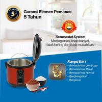 Gambar MIYAKO Magic Com Rice Cooker MCM 721LST Penanak nasi 5in1 Low Sugar Low Carbo Kapasitas 1.8 Liter - Merah, no bubble dari Horeelectronic undefined 3 Tokopedia
