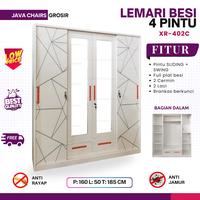 Gambar Lemari Pakaian Besi Sliding 4 Pintu Lemari Baju Sliding Steel Wardrobe dari Java Chairs Grosir undefined 1 Tokopedia
