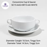 Gambar Consomme Cup & Saucer Keramik polos (1 PCs) Mangkok Soup keramik Mangkok Zuppa Blanc By Indokeramik - SC15-AAG + SR15-AAI - SC15AAG FULLSET dari PD Bumi Megah undefined 1 Tokopedia