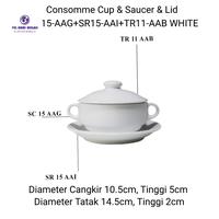 Gambar Consomme Cup & Saucer Keramik polos (1 PCs) Mangkok Soup keramik Mangkok Zuppa Blanc By Indokeramik - SC15-AAG + SR15-AAI - SC15AAG FULLSET dari PD Bumi Megah undefined 3 Tokopedia