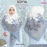 Gambar ORIGINAL New Arrivals Jilbab Kerudung Khimar Hijab Square Segi Empat Segi Tiga Syar'i Jumbo Katun Voal Motif Bunga Polos Warna Putih Broken White Hitam Marun Navy Soft 130×130 128×128 cm Ujung Cutting Laser Premium Terbaru 2023 2024 - Sonya Hitam dari griya-busana undefined 2 Tokopedia