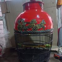 Gambar Sangkar Perkutut Kereta Kencana Merah dengan Desain Kuda untuk Penggunaan Harian dari Prabu Sangkar Bandung undefined 1 Tokopedia