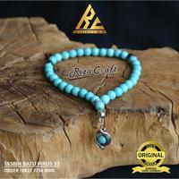 Gambar Terbaru Tasbih Cantik Unik 33 Beads Biji Butir Batu Pirus Biru Persia Asli Original dari More Storage undefined 2 Tokopedia