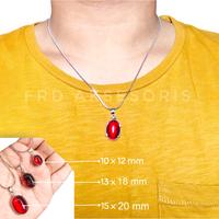 Gambar Kalung Liontin Batu Merah Delima Bulat Pria Wanita - Sedang, 60 cm dari FRD Aksesoris undefined 3 Tokopedia