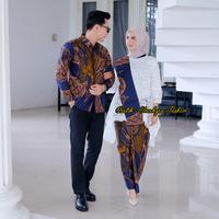 Gambar Couple Kemeja Batik dan Rok Wiru Pria wanita  Motif Abstrak Lasem Koleksi By Almahyra Fashion Nyaman Dan Elegan - Rok Wiru, XXXL dari Ruang Belanja 02 undefined 3 Tokopedia