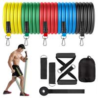 Gambar READY STOCK BALI 11pcs set Fitness Resistance Bands Set Yoga 5 Tube Workout Bands Exercise Bands with Door Anchor Handles Ankle Straps Gym E Abs - Black, United States dari GROSIR COKLAT MOTIF TERRBARRRU undefined 1 Tokopedia