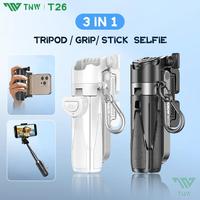 Gambar Terlaris TNW T26 Extendable Grip Tripod Mini Selfie Stick Remote Control Tripod 3 In 1 Tongsis Tripod Bluetooth Dan Lampu - Putih+Lampu*2 dari Smart Tech Shopp undefined 3 Tokopedia
